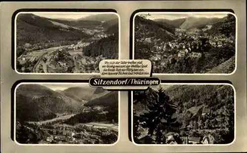 Ak Sitzendorf in Thüringen, Gesamtansicht, Teilansichten