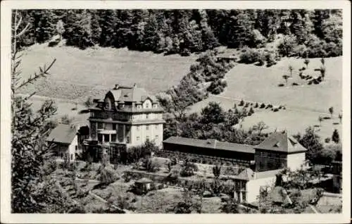 Ak Grünau Leutenberg in Thüringen, Erholungsheim, Gebäude, Berglandschaft
