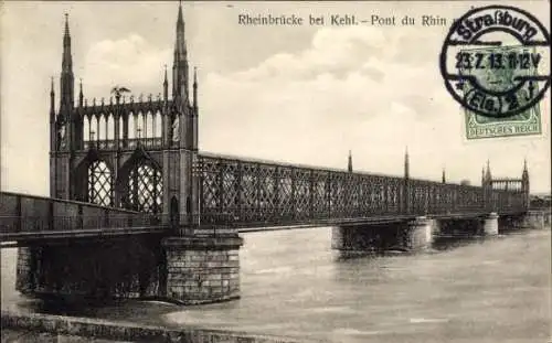 Ak Kehl am Rhein, Rheinbrücke beim Pont du Rhin,  Architektur, Flusslandschaft