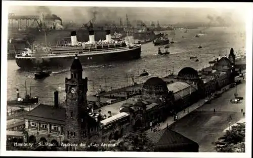 Ak Hamburg Mitte St. Pauli, Anreise der Cap Arcona