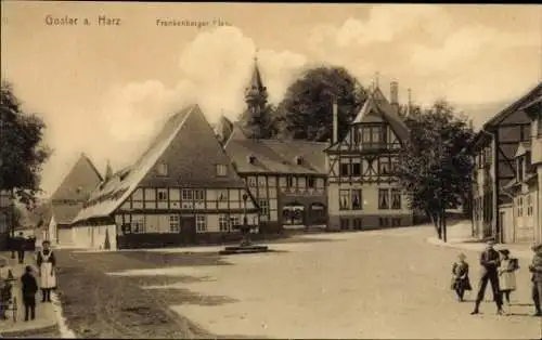 Ak Goslar am Harz, Fachwerkhäuser, Platz, Gebäude,  Architektur