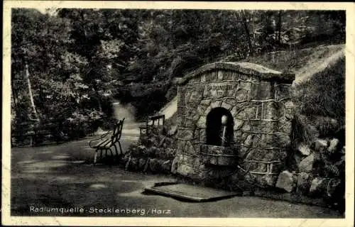 Ak Stecklenberg Thale im Harz, Radiumquelle