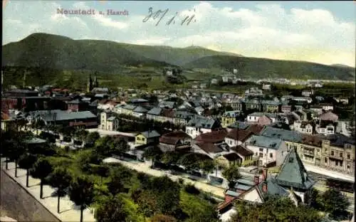 Ak Neustadt an der Weinstraße, Panoramaansicht, Stadtlandschaft, Gebäude, Berglandschaft, 