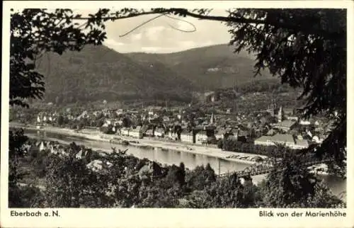 Ak Eberbach am Neckar Odenwald Baden, Blick von der Marienhöhe, Stadtansicht, schöne Landschaft