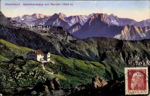 Ak Oberstdorf im Oberallgäu, Berglandschaft, Nebelhornhaus, Bayern, 1929 m, malerische Aussicht