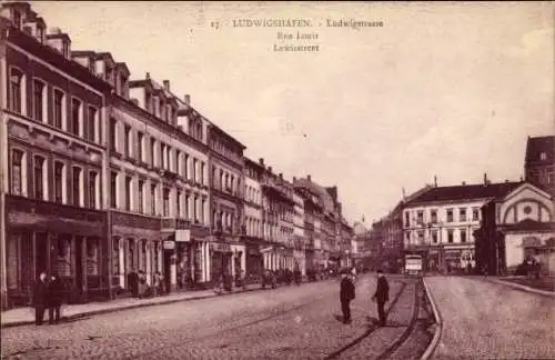 Ak Ludwigshafen am Rhein,  Ludwigstrasse, Geschäftsstraße, Stadtansicht