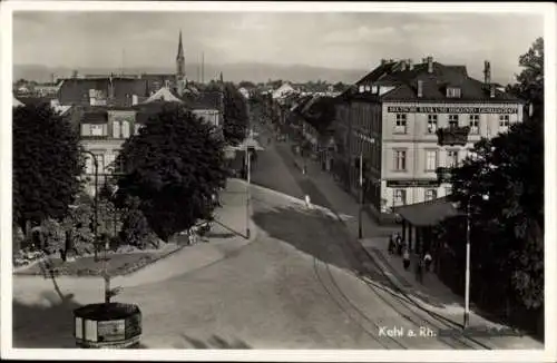 Ak Kehl am Rhein, Stadtansicht, Butore Bank, alte Gebäude, Straßenansicht