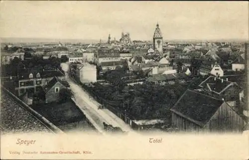 Ak Speyer am Rhein, Stadtansicht von   Gebäude, Turm, Landschaft