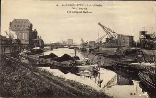 Ak Ludwigshafen am Rhein, Luitpoldhafen