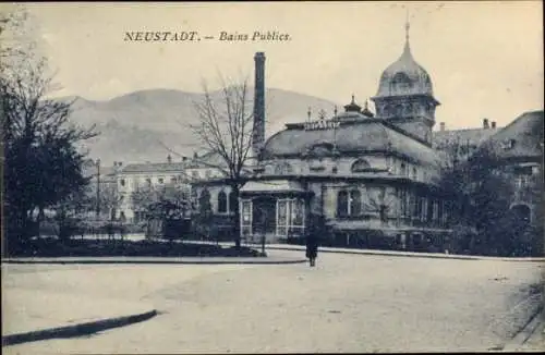 Ak Bad Neustadt an der Saale Unterfranken, Das Badehaus von außen