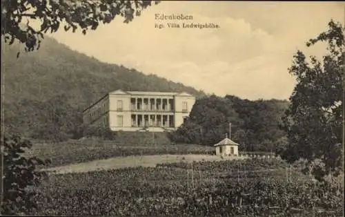 Ak Edenkoben an der Haardt Pfalz, Villa Ludwigshöhe, Weinberge, Hügel,  Architektur