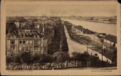 Ak Ludwigshafen am Rhein, Stadtansicht, Oberes Rheinufer,  Gebäude