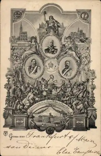 Ak Frankfurt am Main, Erinnerungskarte, Kaiser Wilhelm II