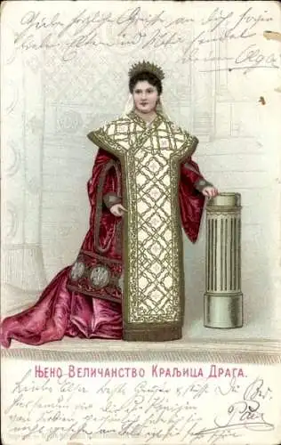 Ak Draga Mašin, Königin von Serbien, Portrait