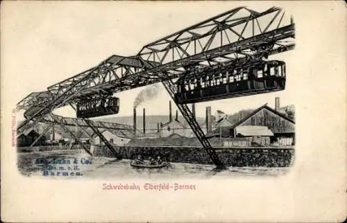 Ak Wuppertal, Schwebebahn Elberfeld Barmen