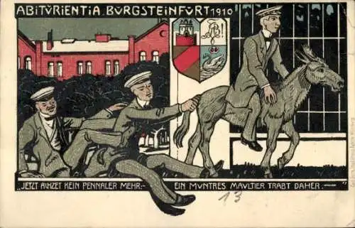 Studentika Ak Burgsteinfurt Steinfurt im Münsterland, Abiturientia 1910