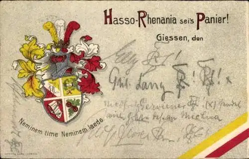 Studentika Ak Gießen an der Lahn Hessen, Hasso Rhenania seis Panier