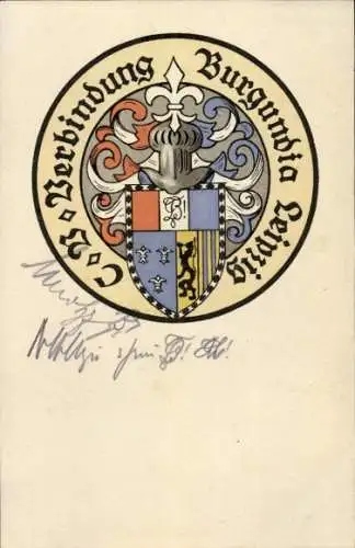 Studentika Ak Leipzig in Sachsen, Burgundia