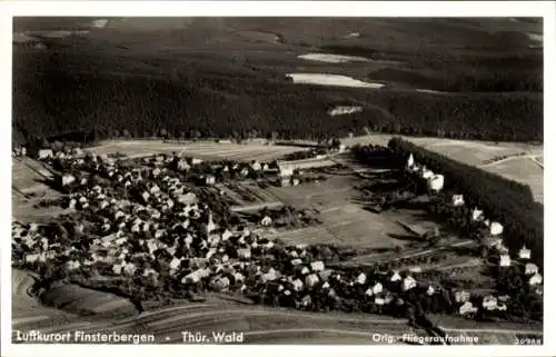 Ak Finsterbergen Friedrichroda im Thüringer Wald, Luftkurort Finsterbergen, Thür. Wald, Luftaufna