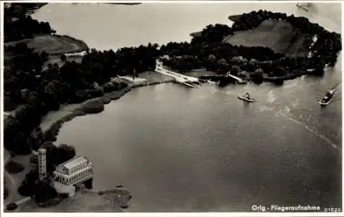Ak Potsdam-Sacrow, Heilandskirche, Fliegeraufnahme
