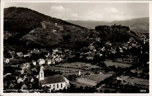 Ak Ortenberg in Baden, Ortenberg mit Schloss, Fliegeraufnahme