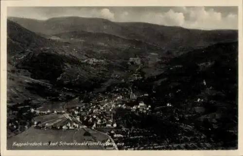Ak Kappelrodeck im Schwarzwald, Luftaufnahme von  Schwarzwald, schwarz-weiße 
