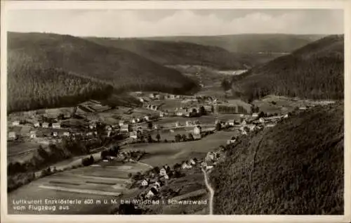 Ak Enzklösterle im Schwarzwald, Luftkurort  600 m ü. M., Wildbad, Schwarzwald, Flugaufnahme