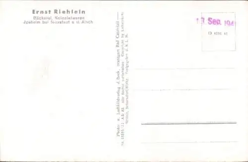 Ak Ipsheim Mittelfranken, Fliegeraufnahme