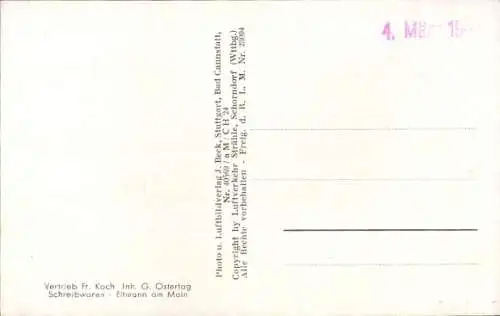 Ak Eltmann in Unterfranken, Luftaufnahme