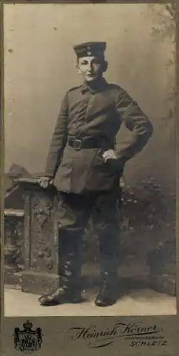 CdV Schleiz, Deutscher Soldat in Uniform, Standportrait
