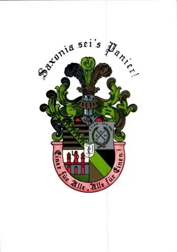 Studentika Ak Aachen, Corps Saxonia Berlin zu Aachen, Wappen