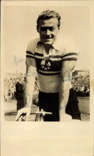 Foto Radrennsportler Rudolf Mirke, Portrait, Autogramm