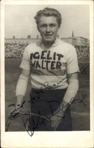 Foto Deutscher Radrennsportler Otto Ziege, Portrait, Autogramm