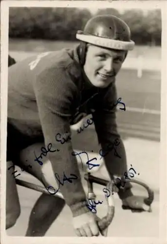 Foto Deutscher Radrennfahrer Otto Ziege, Portrait, Autogramm