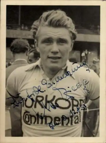 Foto Deutscher Radrennfahrer Otto Ziege, Portrait, Autogramm