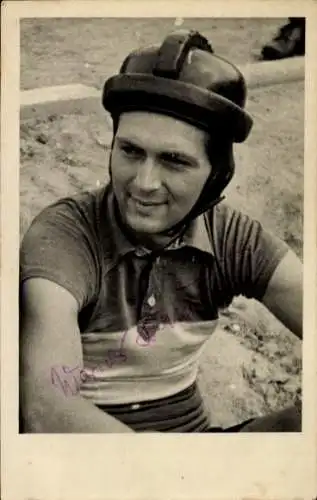 Foto Deutscher Radrennfahrer Werner Hanusch, Portrait, Autogramm