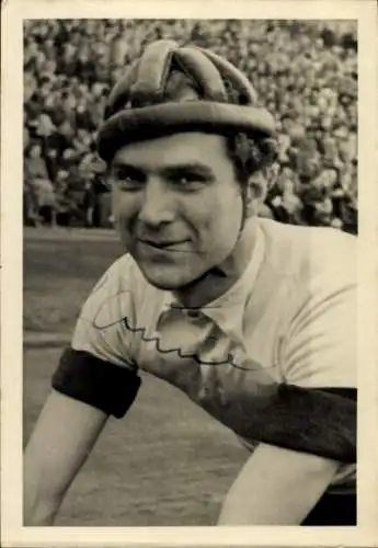 Foto Deutscher Radrennfahrer Hans Kaune, Portrait, Autogramm
