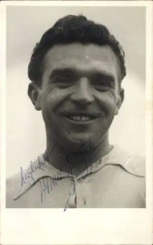 Foto Deutscher Radrennfahrer Werner Bunzel, Portrait, Autogramm