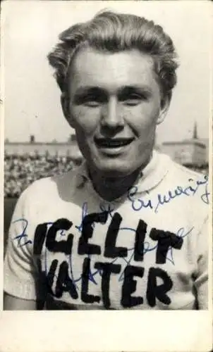 Foto Deutscher Radrennfahrer Otto Ziege, Portrait, Autogramm