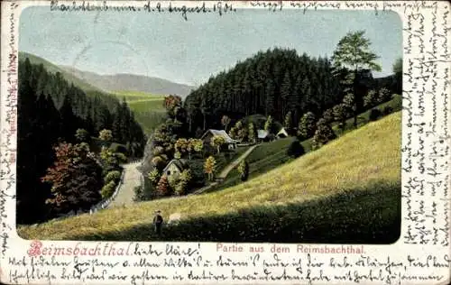 Ak Unisław Śląski Langwaltersdorf Schlesien, Reimsbachtal