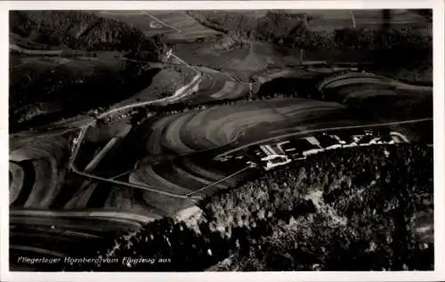 Ak Hornberg Schwäbisch Gmünd, Flugplatz, Fliegerlager, Luftbild