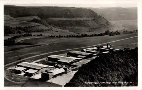 Ak Hornberg Degenfeld Schwäbisch Gmünd Baden Württemberg, Fliegeraufnahme des Fliegerlagers