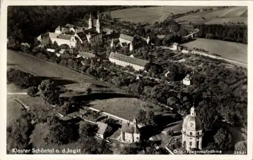 Ak Schöntal in Württemberg, Kloster Schönthal, Fliegeraufnahme