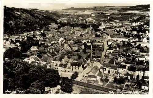 Ak Merzig an der Saar, Fliegeraufnahme