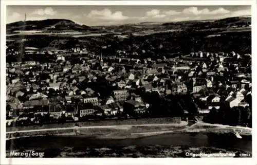 Ak Merzig an der Saar, Fliegeraufnahme