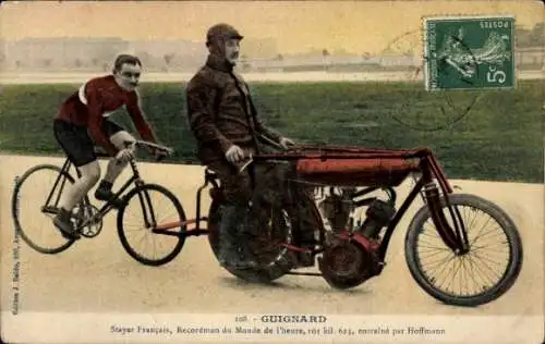 CPA Guignard, Stayer Francais, Recordmann du Monde, Entraine par Hoffmann