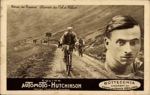Ak Tour de France, Col d'Allos, Radrennfahrer Bottecchia, Equipe Automoto Hutchinson
