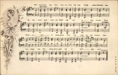Lied Ak Königin Wilhelmina der Niederlande, Porträt