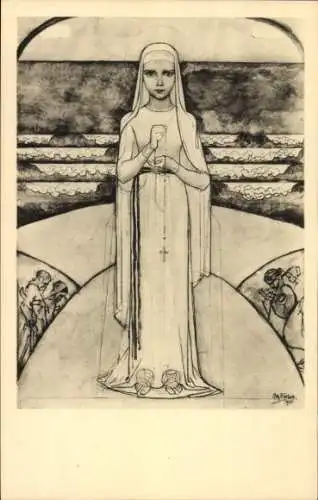 Künstler Ak Toorop, J., Heilige Magd van Lourdes