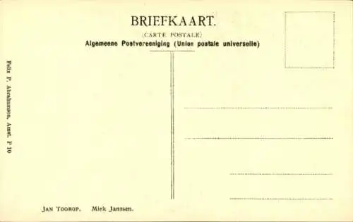 Künstler Ak Toorop, J., Mlek Janssen